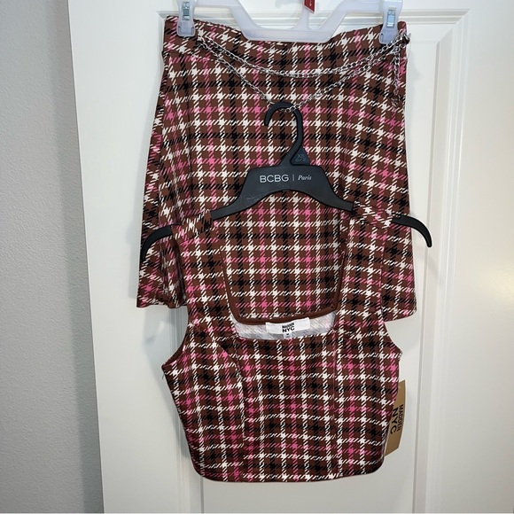 Brand New w/tag Madden NYC Women's Tank Top With Chain Belt Skirt Set size M 7-9 - Picture 11 of 11